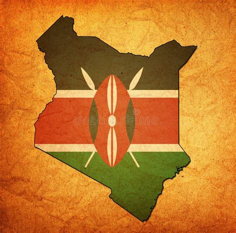 Kenya Territory With Flag Stock Illustration Illustration Of Travel