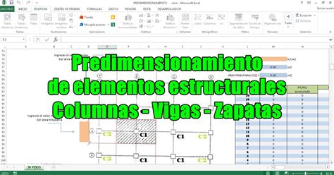 Plantilla Excel Para El Predimensionamiento De Vigas Y Columnas