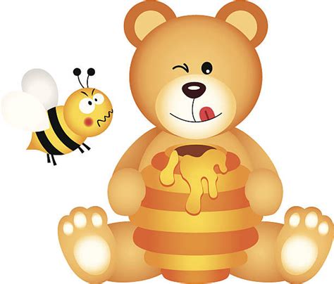 Top Bear Eating Honey Clip Art Vector Graphics And Illustrations Istock