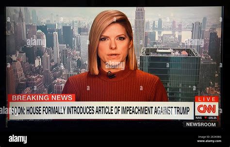 A CNN Television Screen Shot Of News Anchor Kate Bolduan Reporting On