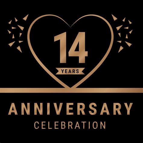 Logotipo De Celebración De Aniversario De 14 Años Logotipo De