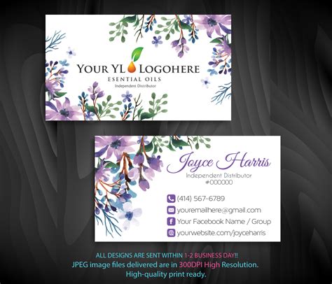 Young Living Business Cards Personalized Young Living Business Card