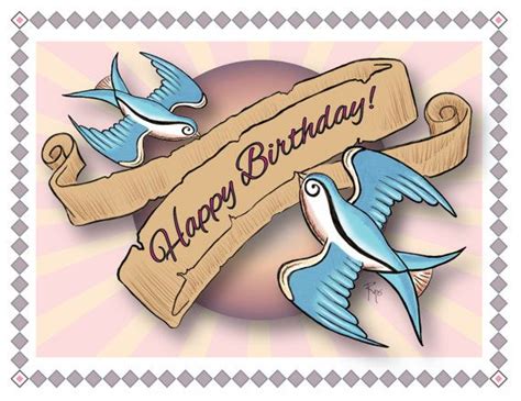 Ontdek de perfecte stockfoto's over happy birthday tattoo en redactionele nieuwsbeelden van getty images kies uit premium happy birthday tattoo van de blader door de 753 happy birthday tattoo beschikbare stockfoto's en beelden, of begin een nieuwe zoekopdracht om meer stockfoto's en. Birthday Card, Happy Birthday, Swallows, Tattoo Style Art ...