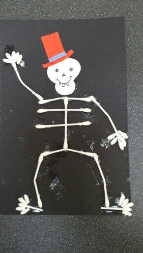 Funny Bones Using Cotton Buds Halloween Preschool Preschool Color