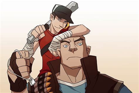 Tf2 Heavy And Scout By Biggreenpepper On Deviantart Team Fortress