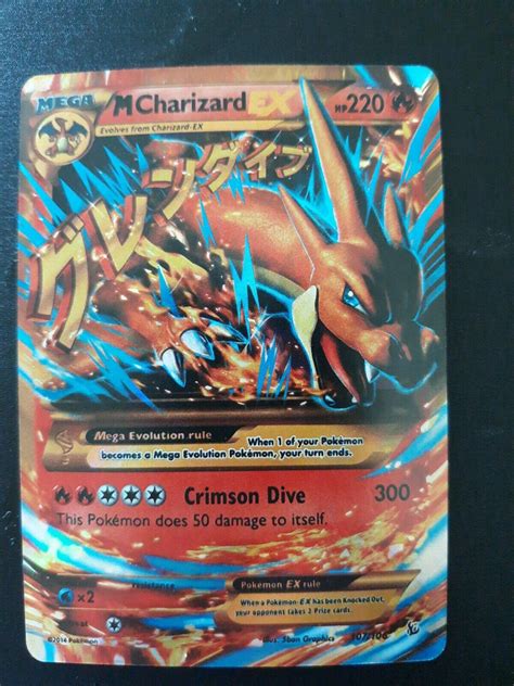 Secret Rare Mega M Charizard Ex Pokemon 107106 Xy Flashfire Holo Foil