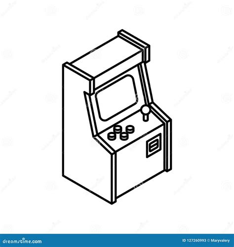 Old Arcade Machine Gaming Icon Retro Video Game Play Stock Vector