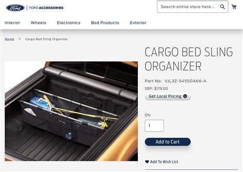 New Jersey Wts Cargo Bed Sling Organizer Vj3z 54550a66 A 2019 Ford