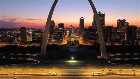 Aerial St Louis Missouri Sunset July 2017 4k Stock Footage Sbv