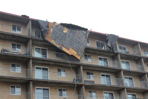 Update Two Buildings Evacuated After High Winds Damage Roofs 973