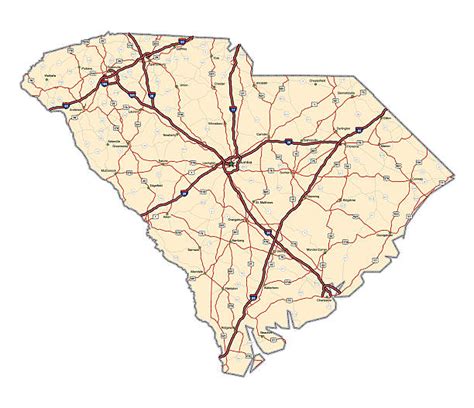 20 South Carolina Road Map Illustrations Royalty Free Vector Graphics