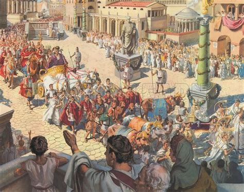 Julius Caesar Is Given A Roman Triumph Stock Image Look And Learn