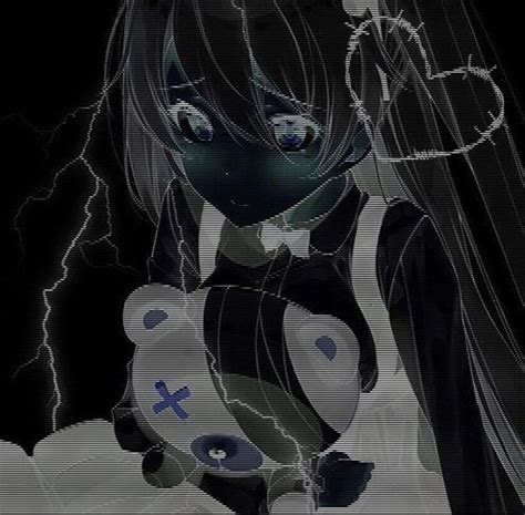 An Anime Character Holding A Teddy Bear With Lightning In The Back