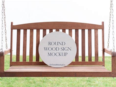 Wood Sign Mockup Round Wood Sign Mockup Styled Stock Etsy