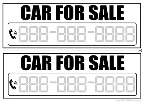 Printable Car For Sale Signs Free Printables