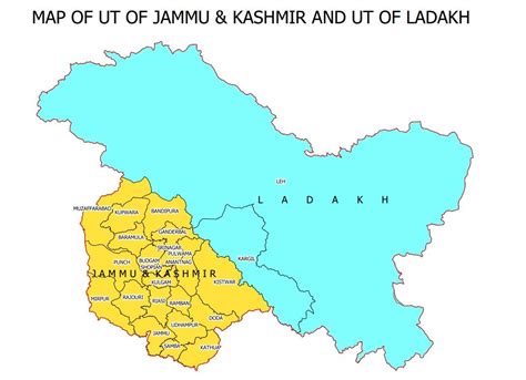 Official Maps of J K and Ladakh य ह जमम कशमर और लददख सघ रजय कषतर सहत भरत क