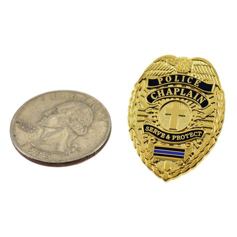 Police Chaplain Mini Badge Blue Line Mini Badge Generic Police Pin