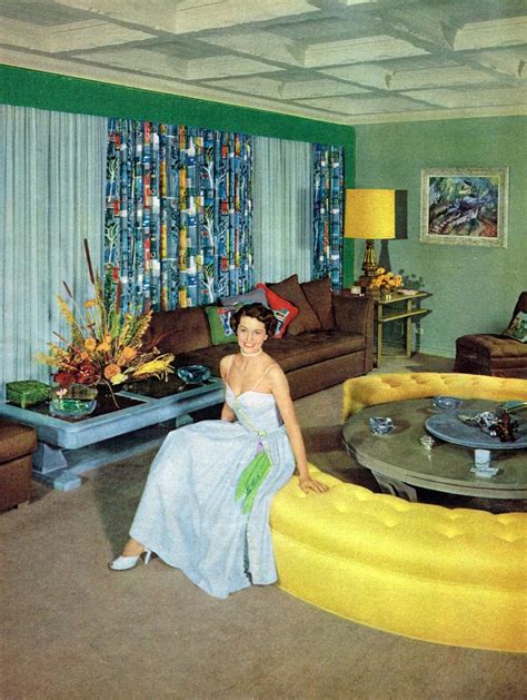 Cyd Charisse In Her Living Room 1950 Mid Century Interiors Mid