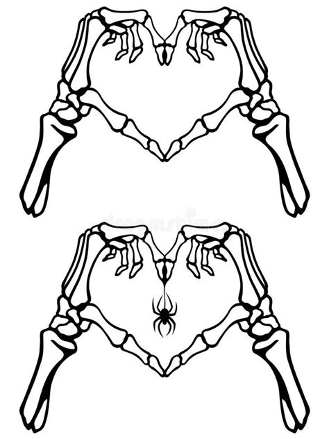 Halloween Art Skeleton Heart Hands Stock Illustrations 25 Halloween