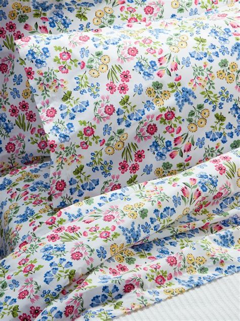 Floral Garden Sheet Set Cotton Percale Sheets From Portugal Percale