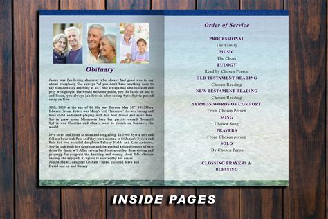 Celebration Of Life Template 8 Page Beach Funeral Program Etsy