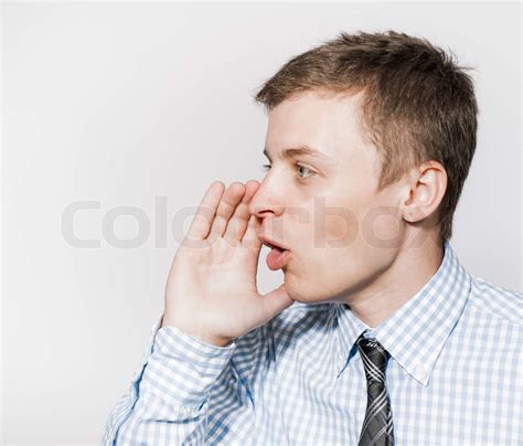 Young Man Shouting Stock Image Colourbox