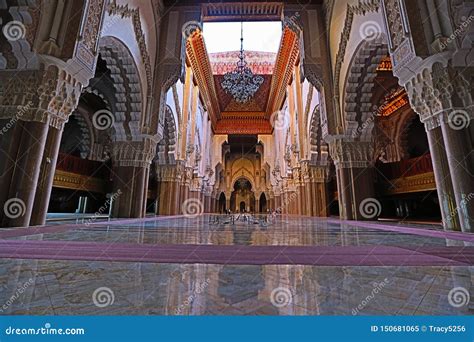 Interior View Of The Hassan Ii Mosque Casablanca Morocco Stock