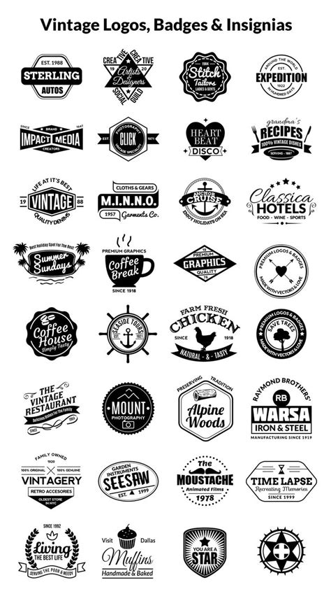 Bonus Logos Badges Insignias Vintage Logo Design Retro Logo Design