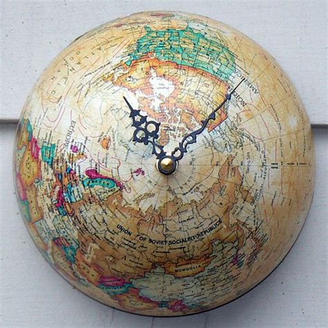 12 Globe Clock Northern Hemisphere Etsy Diy Clock Clock Old Globe