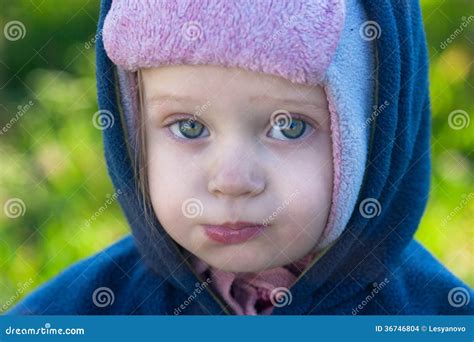 Touching Big Eyed Child Stock Photo Image Of Cowl Face 36746804
