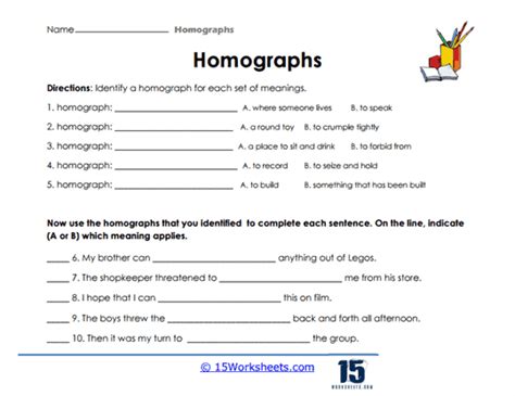 Homographs Worksheets 15