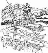 Coloring Architecture Countryside Cabins Snowy Adult Away Let Take sketch template