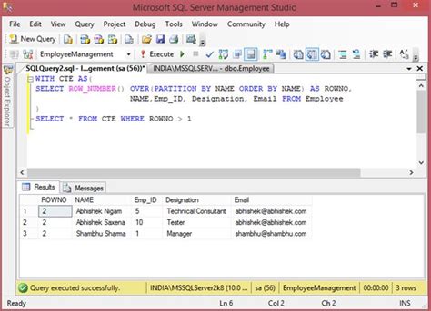 Remove Duplicate Records From Sql Server Table Using Common Table Expression