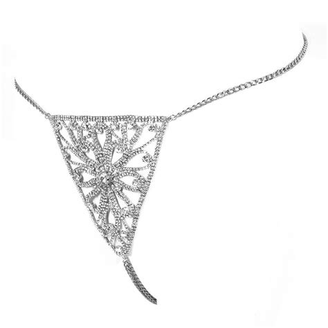 Sexy Underwear Retro Crystal Chain Sexy Thong Mini Thong Women Silver M M Ebay