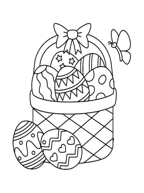 Easter Eggs In Basket Coloring Page Free Printable Coloring Pages For