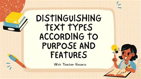Distinguishing Text Types According To Purpose And Features Youtube