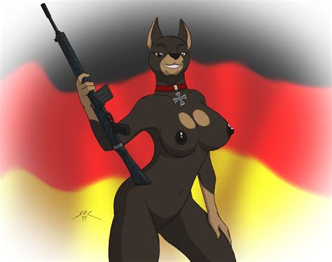 Rule Anthro Assault Rifle Breasts Brown Eyes Camoflauge