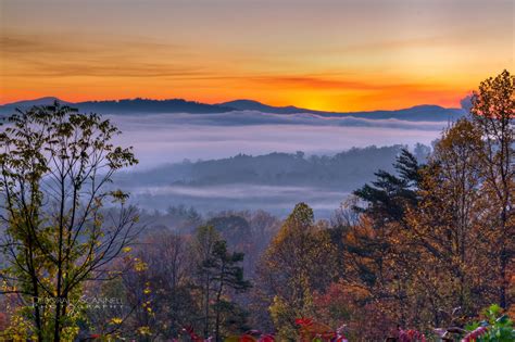 A Colorful Morning Overlooking Asheville Nc From The Blue Ridge