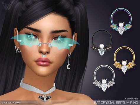 Bat Crystal Septum Nose Ring By Feyona From Tsr Sims 4 Downloads