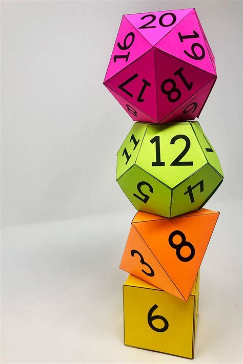 Printable Paper Dice Template Pdf Make Your Own 6 10 12 Sided Dice