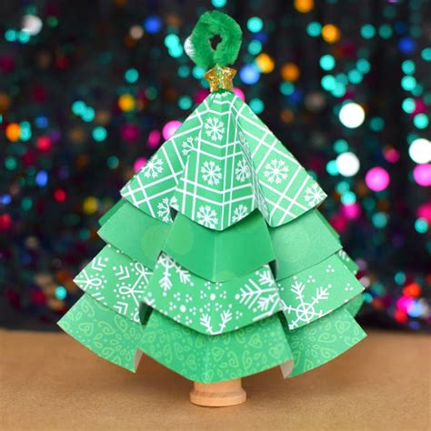 Folded Paper Christmas Tree Ornaments What Can We Do
