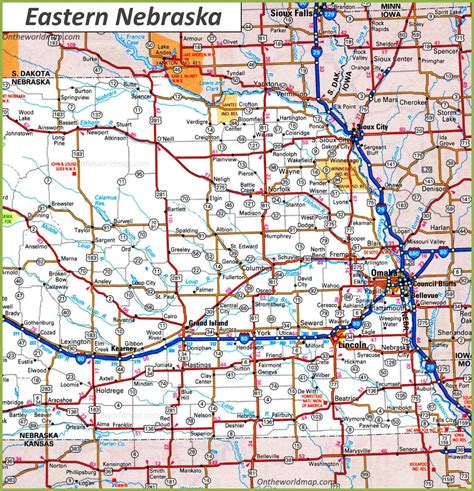 Map Of Eastern Nebraska