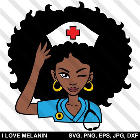 Afro Woman Doctor Nurse SVG – I Love Melanin