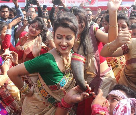 Assamese Film Actors Perform During The Celebrations Of Rongali Bihu Festival In Gawahati