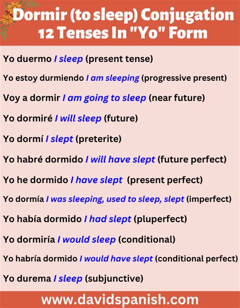 Dormir Conjugation How To Conjugate To Sleep In Spanish