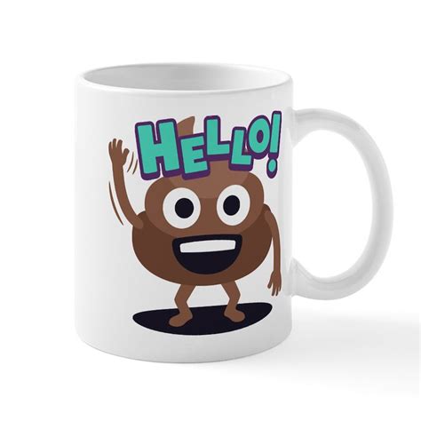 Emoji Poop Hello 11 Oz Ceramic Mug Cafepress