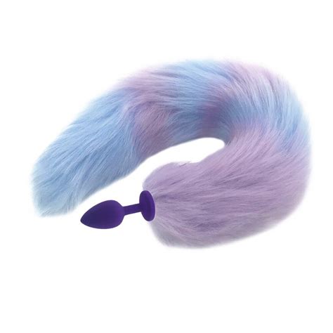 New Loog White Silicone Fox Tails Anal Plug Toys For Adults Smooth Tail