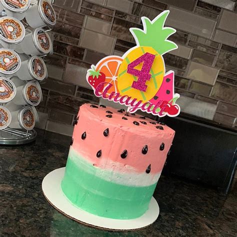 Twotti Frutti Cake Topper Tutti Frutti Birthday Fruit Cake Etsy