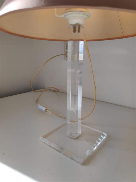 Vintage Lucite Acrylic Plexiglass Transparant Table Lamp 1970s Etsy