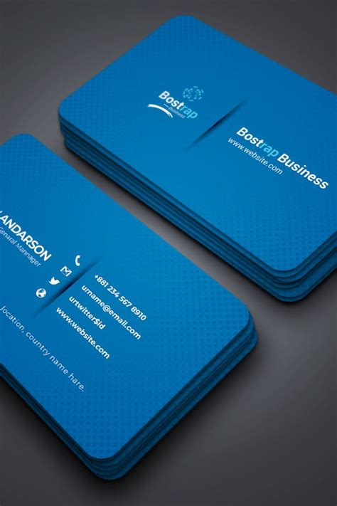 Blue Color Business Card Template Business Cards Corporate Identity